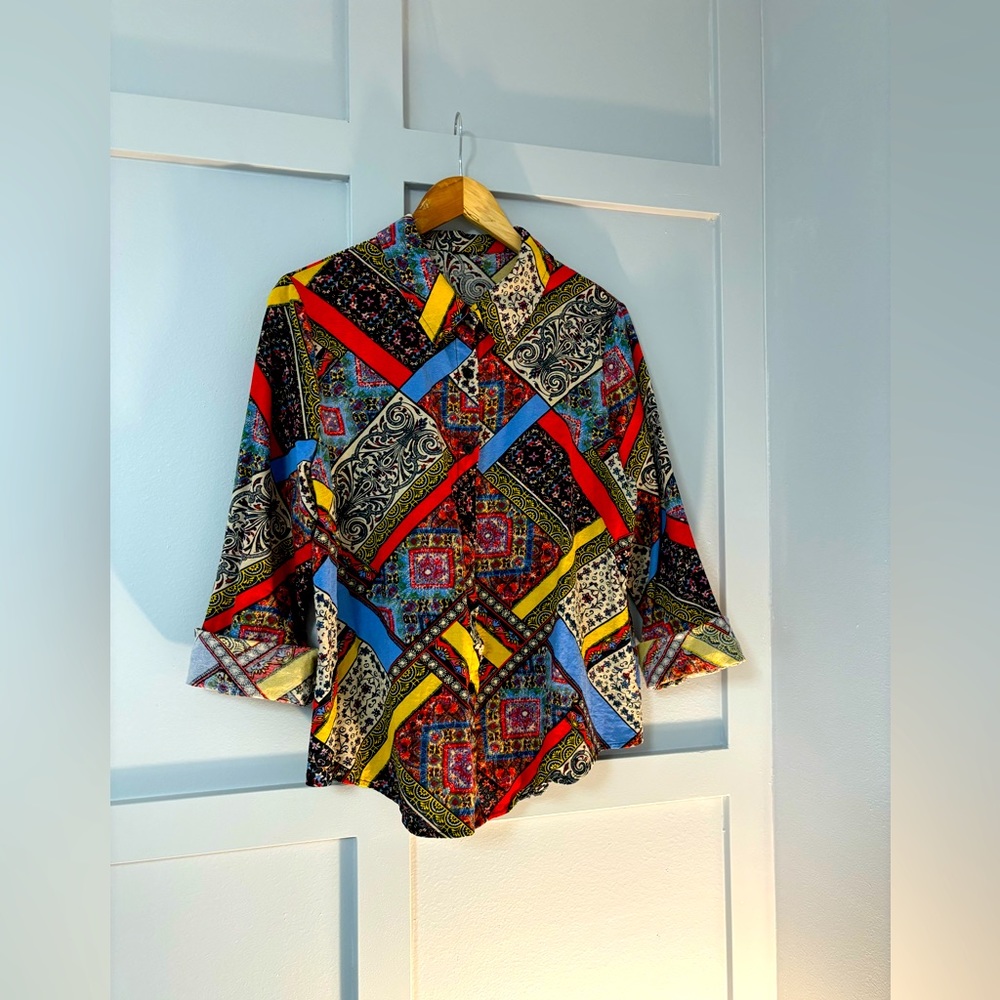 Bold and Unique Scarf Print Shirt - Picture 4 of 6